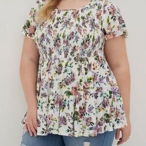 Torrid Multicolor Floral Blouse